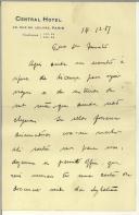 Carta de Alberto H. Bizarro para Manuel Teixeira Gomes