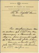 Ofício de António Navarro para Eurico Cameira e Sousa