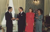 Fotografia de Ramalho Eanes com os Grão-Duques do Luxemburgo