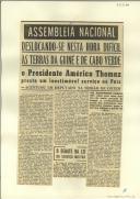 Deslocando-se nesta hora difícil às terras da Guiné e de Cabo Verde o Presidente Américo Tomás presta um inestimável serviço ao País