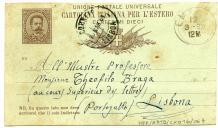 Bilhete-postal de Domenico Macri-Correale a Teófilo Braga