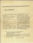 Que é feito do antifascista José de Sousa? Vivo ou Morto?