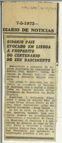 Sidónio Pais evocado em Lisboa a propósito do centenário do seu nascimento