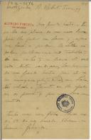 Carta de Alfredo Pimenta para Teófilo Braga
