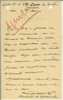Carta do Conde de Águeda para Sidónio Pais