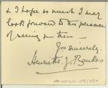 Carta de Henrietta J. Bankes para Manuel Teixeira Gomes