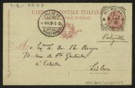 Bilhete-postal de Joaquim de Araújo a Teófilo Braga