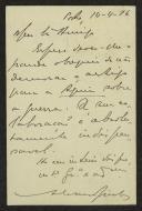 Bilhete-postal de Álvaro Pinto para Teófilo Braga