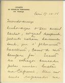 Carta de João Chagas para Manuel Teixeira Gomes