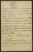 Carta de Francisco da Silva a Teófilo Braga