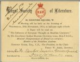 Convite da Royal Society of Literature para Manuel Teixeira Gomes