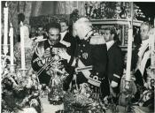 Fotografia de Américo Tomás e Hailé Salassié I, por ocasião da sua visita de Estado a Portugal, no Palácio Nacional da Ajuda, em Lisboa.