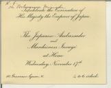 Convite do Embaixador Japonês e da Marquesa Inouyé para Manuel Teixeira Gomes
