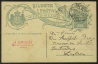 Bilhete-postal de Luís de Macedo a Teófilo Braga