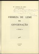 Firmeza de Leme na Governação