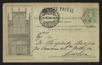 Bilhete-postal da Livraria <span class="hilite">Chardron</span>, a Teófilo Braga