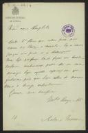 Carta de Anselmo de Morais para Teófilo Braga