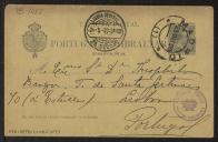 Bilhete-postal de Alice Pestana a Teófilo Braga