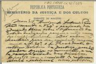 Bilhete de Alberto Osório de Castro para António Bessa Pais 