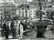 Fotografia de Américo Tomás, Gertrudes da Costa Ribeiro Tomás, Hailé Salassié I e Aida Desta, por ocasião da sua visita de Estado a Portugal, na Vila de Sintra.