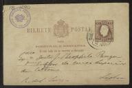Bilhete-postal de J. J. Rodrigues de Freitas a Teófilo Braga