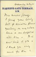 Carta de Grace Langley para Manuel Teixeira Gomes