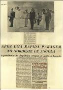 Após uma rápida paragem no noroeste de Angola o presidente da República chegou de avião a Angola