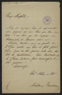 Carta de Anselmo de Morais para Teófilo Braga