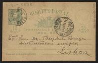 Bilhete-postal de Albano Belino a Teófilo Braga