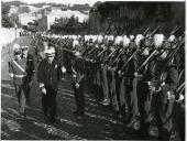 Fotografia de Américo Tomás no Instituto Superior dos Pupilos do Exército, presidindo à sessão solene de abertura do novo ano letivo