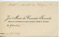 Cartão de visita de José Maria da Conceição Fernandes