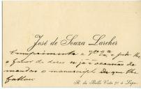Cartão de visita de José de Sousa Larcher