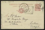Bilhete-postal de Joaquim de Araújo a Teófilo Braga