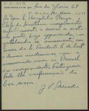 Carta de J. V. Azededo, da Academia Brasileira de Letras, a Teófilo Braga