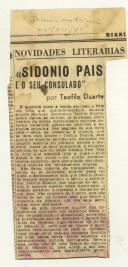 «Sidónio Pais e o seu consulado» por Teófilo Duarte