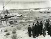 Fotografia de Américo Tomás em Évora, por ocasião da visita efetuada às obras de hidráulica-agrícola nas barragens do Divor e do Caia