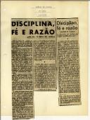 Disciplina, fé e razão