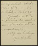 Carta de José Vicente, Chefe da Secretaria  da Academia Brasileira de Letras, a Teófilo Braga