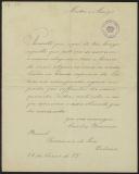 Carta de Carlos Barrosos a Teófilo Braga