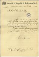 Ofício de Alfredo Manuel dos Passos para Teófilo Braga