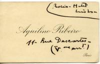 Cartão de visita de Aquilino Ribeiro