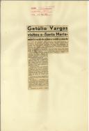 "Getúlio Vargas visitou o ""Santa Maria onde foi recebido solene e carinhosamente"