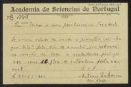 Bilhete-postal de António Cabreira a Teófilo Braga