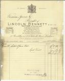 Factura de Lincoln Bennett & Co. Ltd. para Manuel Teixeira Gomes