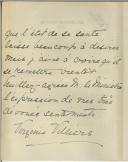 Carta de Virginis Villiers para Manuel Teixeira Gomes
