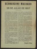 Bernardino Machado - 28 de Julho de 1907