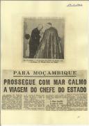 Para Moçambique prossegue com mar calmo a viagem do Chefe do Estado