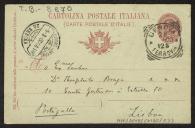 Bilhete-postal de Joaquim de Araújo a Teófilo Braga