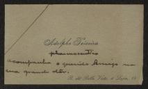 Cartão de visita de Adolfo Teixeira a Teófilo Braga