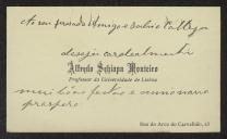 Cartão de visita de Alfredo Schiapa Monteiro a Teófilo Braga